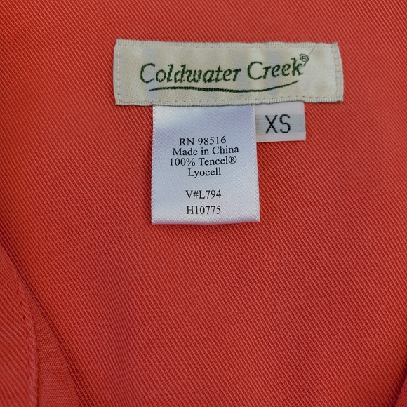 Coldwater Creek Coral Pink Tencel Button Down Jean Jacket Size XS - Picture 5 of 7